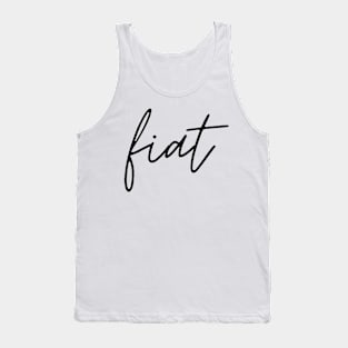 Virgin Mary's Fiat Black Thin Cursive Tank Top